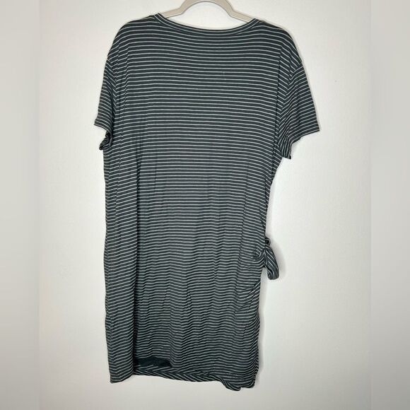 VINCE Classic stripe Side Tie T Shirt Dress - Picture 4 of 5